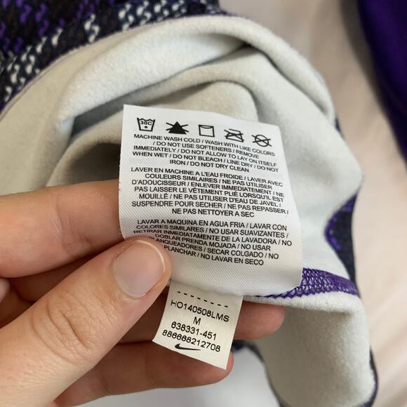 Nike Pro Dri-Fit Funnel Neck Long Sleeve Pullover Women's Sz M Purple - Picture 7 of 7